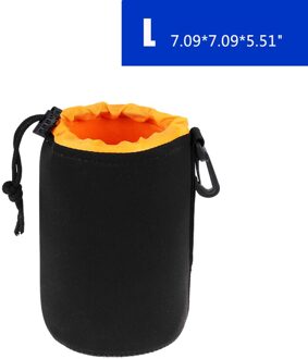 Schokbestendig Soft Camera Trekkoord Lens Pouch Waterdicht Neopreen Tas Dikke Beschermende Voor Outdoor Sightseeing Accessoires oranje L