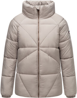 Schokolinaa dames winterjas met hoog gevoerde kraag Grijs - L