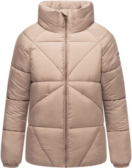 Schokolinaa dames winterjas met hoog gevoerde kraag Grijs