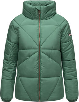 Schokolinaa dames winterjas met hoog gevoerde kraag - maat Groen