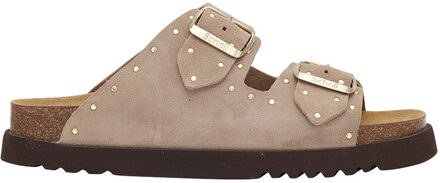Scholl Suede sandalen met studs Beatriz  naturel Beige - 38,