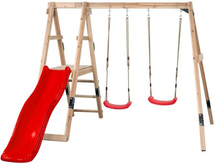 Schommel Ava Met Glijbaan Rood 235x274x185cm