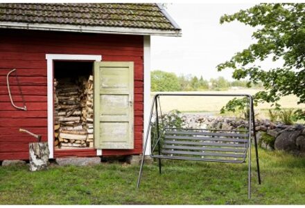 Schommelbank 3 Zits Retro Grijs/Zwart Black