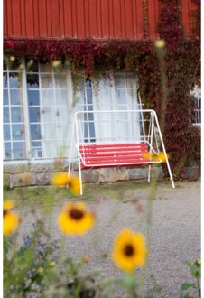 Schommelbank 3 Zits Retro Wit/Rood Black