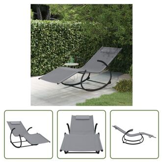 Schommelend Ligbed - Loungestoel - 164x61x73 cm - Grijs