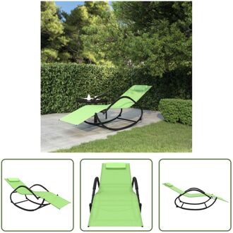 Schommelend Ligbed - Tuinmeubel - 158 x 60 x 77 cm - Groen