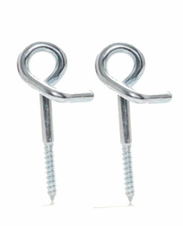 Schommelhaak -2x stuks - krulhaken - verzinkt staal - 160 mm