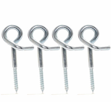 Schommelhaak -4x stuks - krulhaken - verzinkt staal - 160 mm