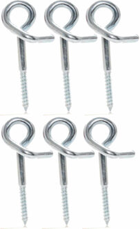 Schommelhaak -6x stuks - krulhaken - verzinkt staal - 160 mm