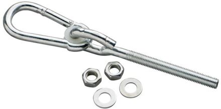 Schommelhaak karabijnhaak M12 - 100 mm zilver kleur Zilverkleurig