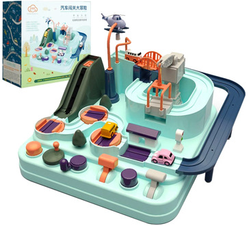 School Bus Big Adventure Children Toy Education Railcar Toy Baby track Car Macaron Color Table Games Boy and Girl Puzzle Toys