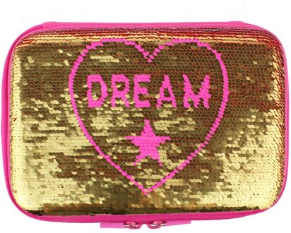 School Etui Voor Meisjes Droom Liefde Pailletten Kan Worden Omgedraaid Grote Pen Doos Mooie Meisje Cosmetische Tas Pen tas Schoolbenodigdheden