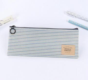 School Pen Case Stof Potlood Zak Etui Een Kleurpotloden Cuir Potlood Pouch Stifte Tasche Etui Schooltas plumi 04909 blauw