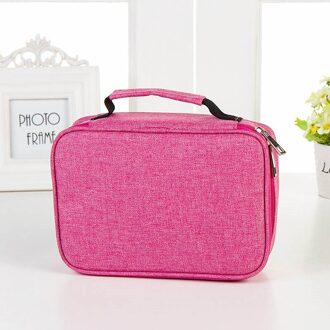 School Potlood Gevallen Voor Meisjes Jongen Pencilcase 72 Gaten Pen Box Canvas Multifunctionele Opbergtas Case Pouch Briefpapier Kit roos