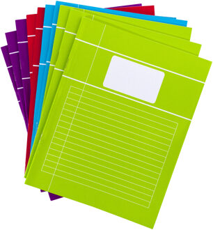 School schriften - 30x st - vrolijk gekleurd - A5 - lijntjes - lijntjesschriften - schoolschriftjes