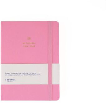 schoolagenda 2025-2026, 12 maanden, roze