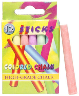 Schoolbord krijtjes - 12x - gekleurd - 7,5 cm - schoolkrijtjes - speelgoed