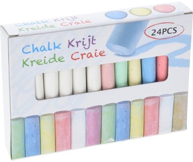 Schoolbord krijtjes - 24x stuks - gekleurd - 8 cm - krijtbord krijt - schoolkrijt