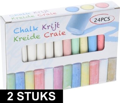 Schoolbord krijtjes - 48x stuks - gekleurd - 8 cm - krijt
