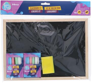 Schoolbord met krijt en wisser