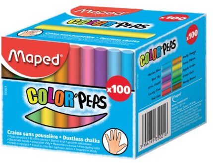 Schoolbordkrijt Maped ColorPeps assorti stofvrij