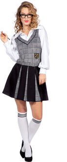 Schoolmeisje Outfit Grijs Zwart Dames Multikleur - Print