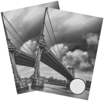 Schoolschrift A4 - 2x - harde kaft - brug - lijntjes schrift - 192 bladzijden - gelinieerd