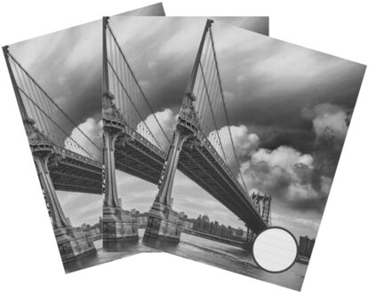 Schoolschrift A4 - 3x - harde kaft - brug - lijntjes schrift - 192 bladzijden - gelinieerd