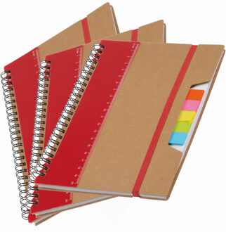Schoolschrift / collegeblok A5 - 3x - rood - notitieboek - school - kantoor