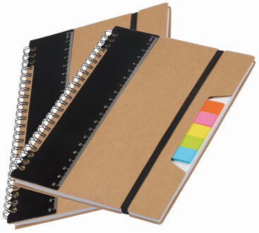 Schoolschrift / collegeblok A5 - Pakket van 2x stuks - zwart - notitieboek - school - kantoor