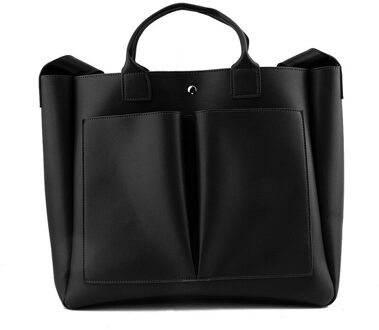 Schooltas Leer Vrouwen Handtassen Vrouwelijke Leisure Schoudertassen Vintage Bolsas Grote Capaciteit Draagtas zwart