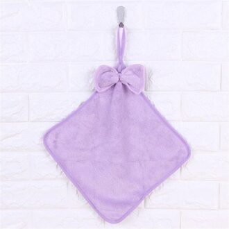 Schoon Hearting Baby Hand Handdoek Pluche Keuken Zachte Opknoping Badkamer Veeg Thuis Textiel Dagelijks Gebruik Opknoping Boog Fluwelen Haar kids paars
