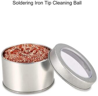 Schoonmaken Bal Desolderen Soldeerbout Mesh Filter Cleaning Nozzle Tip Koperdraad Cleaner Ball Metalen Dross Box Schoon Bal met doos zilver