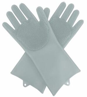 Schoonmaken Handschoenen Keuken Siliconen Schotel Scrubber Handschoen Magic Dish Washing Glove Voor Huishoudelijke Scrubber grijs