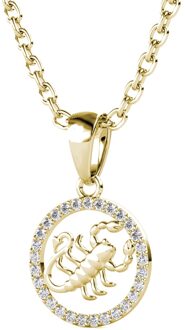 Schorpioen Zodiac Hangers - Goud en Kristal - maat