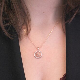 Schorpioen Zodiac Hangers - Roségoud en Kristal