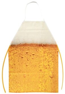 Schort met bier patroon one size Geel