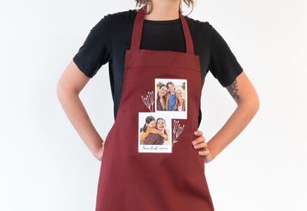 Schort met foto bordeaux rood