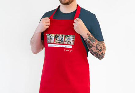Schort met foto rood