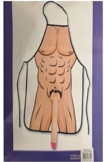 Schort - naakte man - kunststof - lange penis - vrijgezellenfeest - keukenschort Multi