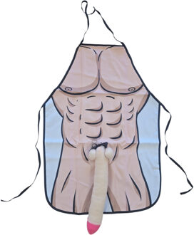 Schort - naakte man - kunststof - lange penis - vrijgezellenfeest - keukenschort