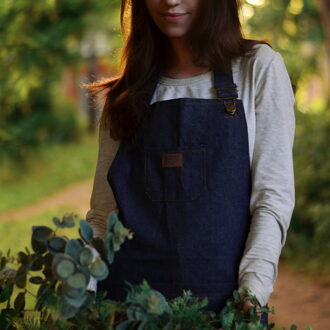 Schorten Denim Eenvoudige Blauw Uniform Unisex Volwassen Jeans Schorten voor Vrouw mannen Mannelijke dame Keuken Koken schortjes