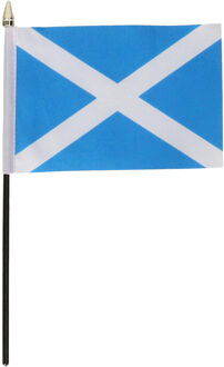 Schotland - mini vlaggetje van 10 x 15 cm op stokje - Landen vlag - H27 cm Multi