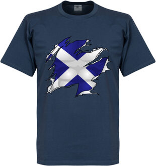 Schotland Ripped Flag T-Shirt - Navy - XXXL