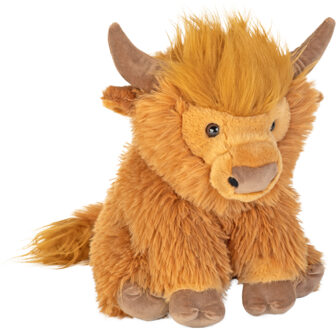Schotse hooglander koe knuffel - bruin - pluche - 30 cm