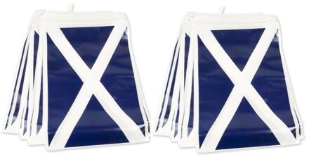 Schotse/Schotland decoratie vlaggetjes vlaggenlijn - 2x - plastic - 7 meter - landen - versiering