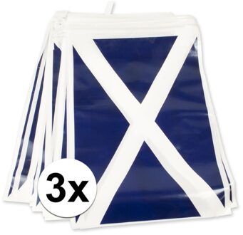 Schotse/Schotland decoratie vlaggetjes vlaggenlijn - 3x - plastic - 7 meter - landen - versiering