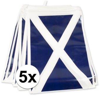 Schotse/Schotland decoratie vlaggetjes vlaggenlijn - 5x - plastic - 7 meter - landen - versiering