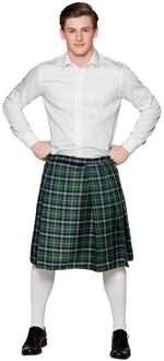 Schotse verkleed rokken/kilts - 2x - groen - voor heren - carnaval kostuum - One size