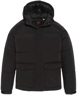 SCHOTT NYC Dikke gevoerde jas met capuchon - Zwart Schott NYC , Black , Heren - 2Xl,Xl,S
